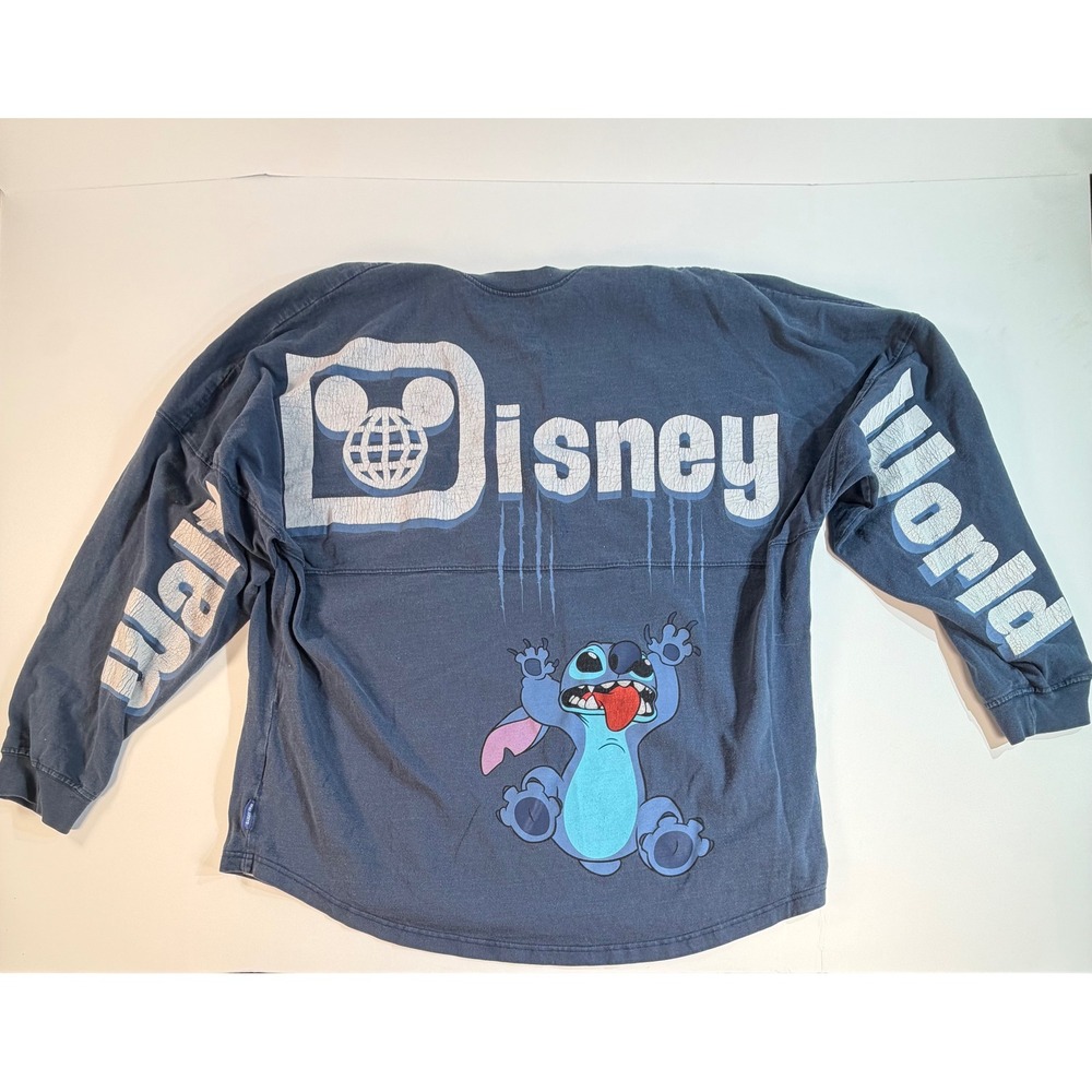 Disney World Spirit Jersey Stitch Lilo & Stitch Blue XXL Long Sleeve Shirt